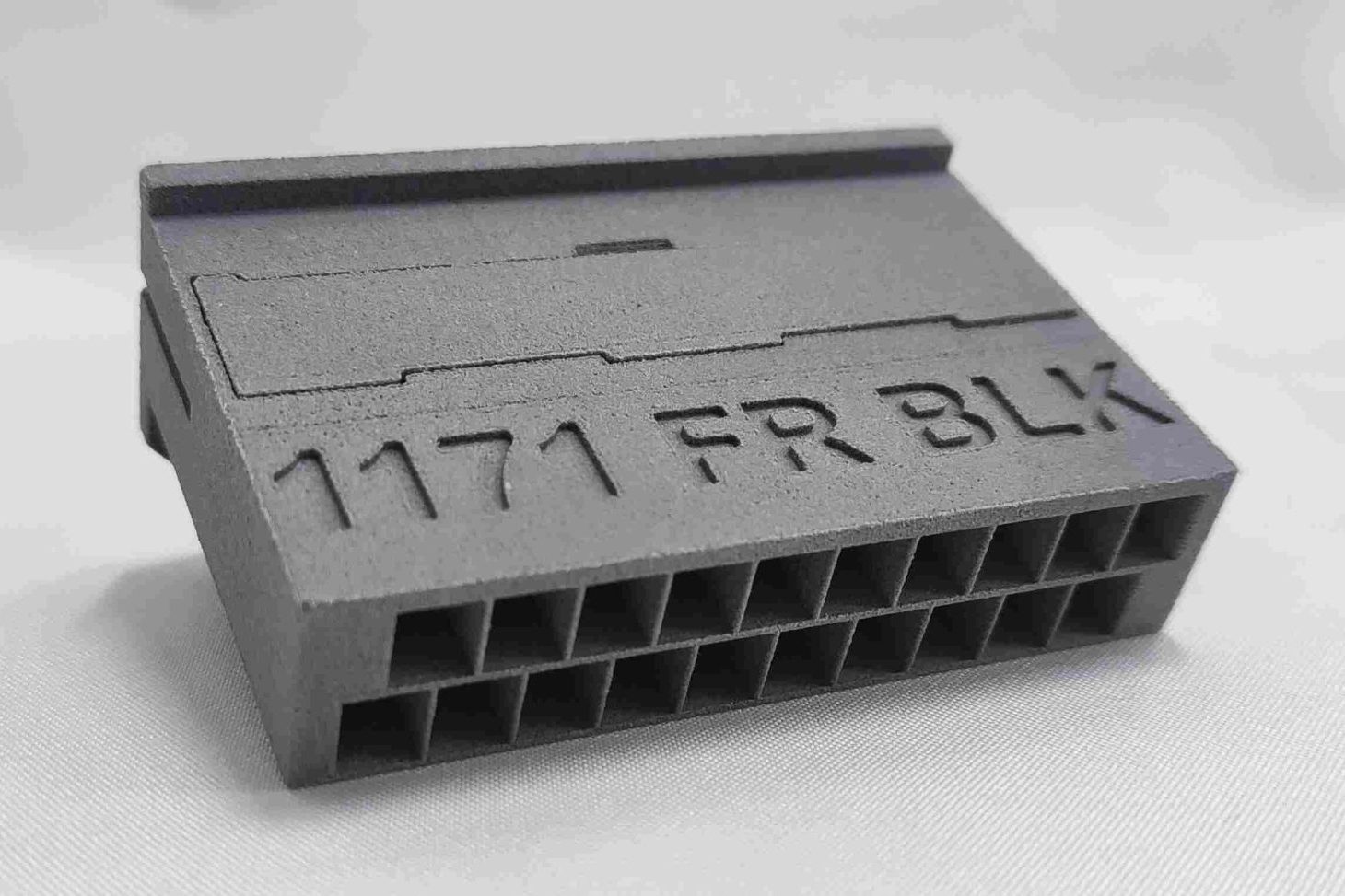 3D printed Wire Harness Connector with flame retardant nylon 12 material